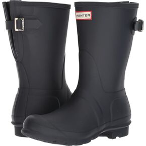 Hunter Footwear Women's Original Short Back Adjustable Rain Boots, Navy, 5