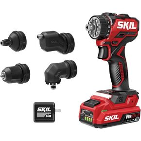 SKIL Brushless 20V Compact Multi-Head Drill Driver Kit Including 2.0 Ah USB-C Battery & PD Charger-QD6293B-10