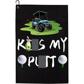 Funny Golf Towel,Microfiber Golf Towels for Golf Bags with Clip,Cool Golf Accessories for Men,Funny Golf Birthday Retirement Gifts for Golf Fan Dad Husband