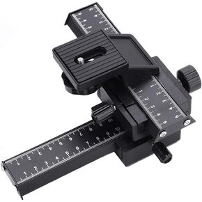 4 Way Macro Focusing Rail Slider for Close up Shooting Compatible 1/4in Screw Hole for Close up Shooting for Digital Cameras Universal Compatibility