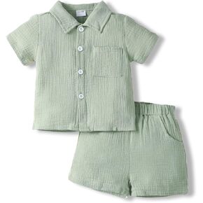 Renotemy Toddler Baby Boy Clothes Summer Outfits Infant Boy Clothing For Little Kid Shorts Sets