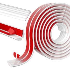 Wall Corner Protector Self-Adhesive Flexible – Durable Rubber, Furniture Edge Guard, Easy to Install, White | Prevents Wall Damage, Ideal for Home & Office Use