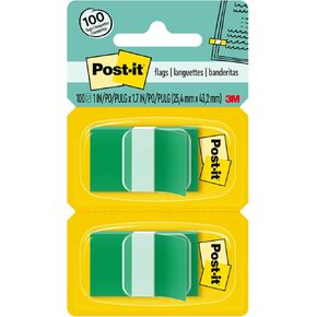 Post-it Flags, 50/Dispenser, 2 Dispensers/Pack, 1 in Wide, Red (680-RD2)