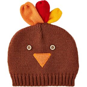 Mud Pie Baby Brown Crochet Turkey Hats; 0-6M
