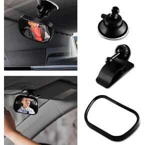 Baby Car Mirror, Rear View Mirror, 360° Adjustable Car Seat Mirror for Baby Rear Facing, Easily Observe The Baby's Move Baby Essentials Car Accessories Universal for Most Cars