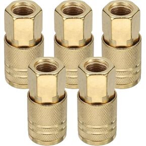 HARFINGTON 5pcs Female Industrial Coupler 1/4" NPT M Style Air Hose Fittings Quick Connector Air Coupler for Air Compressor Pneumatic Tools