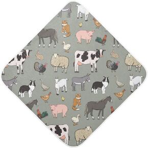 Kigai Farm Animals Baby Hooded Towels Pure Cotton Super Soft Ultra Absorbent,Machine Washable -Perfect Baby Registry Gifts for Boy Girl