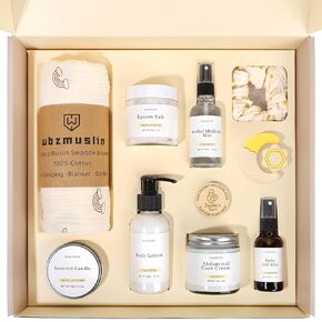 New Mom Gifts, 11 Luxury New Mom Care Package After Baby, Pregnancy Gifts for Expecting Mom To Be, Postpartum Gifts Basket with New Mommy and Baby Essentials for Baby Shower, First Time Mom (Yellow)