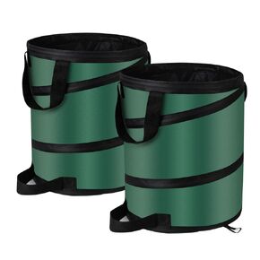 Pop Up Trash Can and Recycling Bins, Lawn and Leaf Bags14x16 in, Collapsible Trash Can Camping, Outdoor Trash Can, 600D Waterproof Oxford Cloth Reusable Yard Waste Bags (2Pcs-10 Gallons)