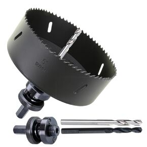 5" HSS Bi Metal Hole Saw Cutter for Wood Drywall Plastic Aluminum Mild Steel Iron Metal Stainless Steel Heavy Duty Hole Saw Bit with Arbor