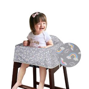 Dual-Belt High Chair Cover, Baby High Chair Cover, Upgrade Version, for Wooden or Restaurant High Chair, Sturdy and Robust Material, Creamy Cake