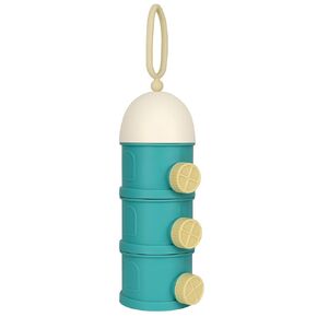 Accmor Formula Dispenser On The Go, 4 Layers Stackable Formula Container to Go, Non-Spill Portable Milk Powder Baby & Kids Snack Container, Green Pink
