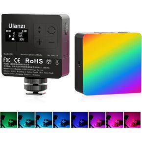 ULANZI VL49 Pro RGB Video Light, Mini Rechargeable LED Camera 360° Full Color Portable,2500-9000K Dimmable LED Panel Lamp w LCD Display,Photography Lighting Support Magnetic Attraction