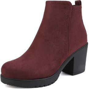 DREAM PAIRS Women's Ankle Boots Chunky Heel Platform Fall Heeled Short Booties Shoes