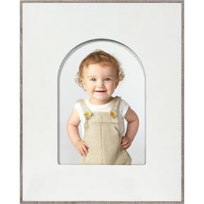 SUMGAR 5x7 Picture Frame, Modern Photo Frame for Wall, 5 x 7 Photo Frame with Arc Design Tabletop Display DIY Real Glass Gift for Mom New Baby Gifts, New Mom Gifts Christmas Family Wedding