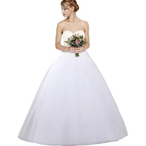 dgdgbaby Hoopless Petticoats Crinoline A-line Slips Underskirt for Bridal Gown Floor Length White