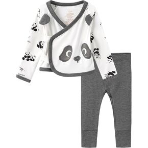 Baby Pajama Set Newborn Girls Boys Long Sleeve Kimono Top and Pants Sets Soft Infants Sleepwear