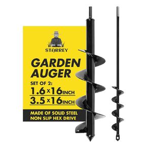 اوجير مثقاب للزراعة 3/8 بوصة محرك سداسي لولبي لقم ثقب آخر حفار ومصباح مجموعة أدوات زارع 3.5 × 16 بوصة و1.6 × 16 بوصة in Kuwait