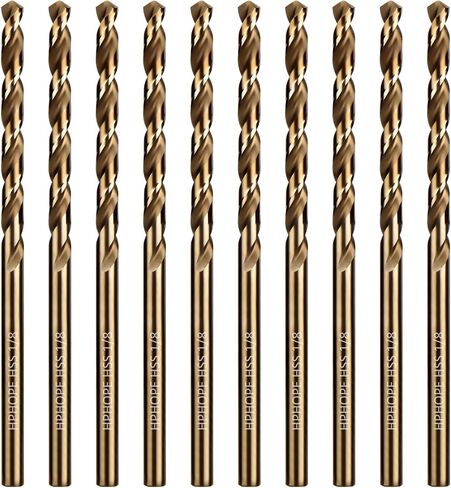 1/8 Inch HSS Twist Drill Bits 10Pcs, HPHOPE 1/8" Jobber Drill Bits Set, Straight Round Shank, Suitable for Drilling in Hard Metal, Stainless Steel, Cast Iron in Kuwait