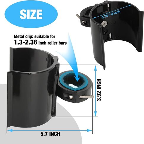 Z8 Universal Cup Holder, with Metal Clip, Replacement for UTV,ATV,Wrangler,Motorcycle,Bicycle, Boat, etc., Compatible with Yeti ramber36/40 oz, RTIC（Bottle） 36 oz,and Other 3.8"-4" Bottles in Saudi Arabia