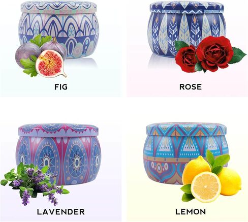 Christmas Scented Candles Gifts for Women, 4-Pack 4.4 Oz Sweet Christmas Candles for Home Scented, Long-Lasting Scented Soy Candles for Mother's Day, Thanksgiving Day, Christmas and New Year. in Saudi Arabia