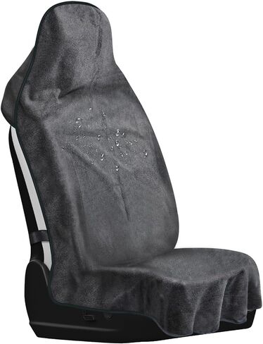 Car Seat Cover, Waterproof Car Seat Cover Front Seats Sweat Towe Bucket Seat Covers Universal Protector for Sport, Gym, Beach, Swimming, 1 Pc Gray in Saudi Arabia