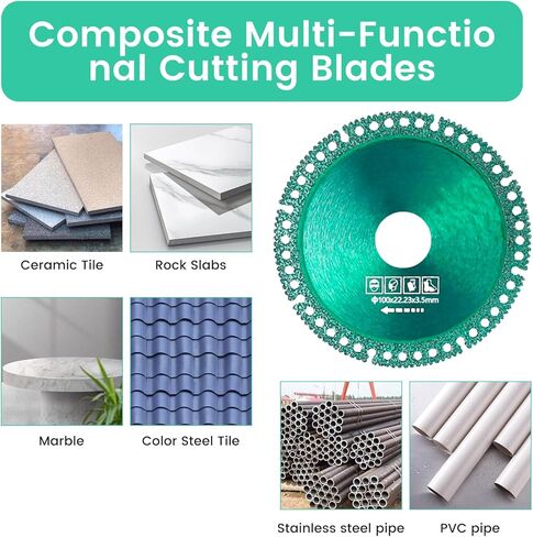 قرص غير قابل للتدمير للمطحنة، 5 قطع قرص غير قابل للتدمير 100 مم، شفرة منشار قطع متعددة الوظائف، شفرة منشار دائرية ماسية رفيعة للغاية لمطحنة الزوايا (الفتحة الداخلية 22.23 مم) in Kuwait