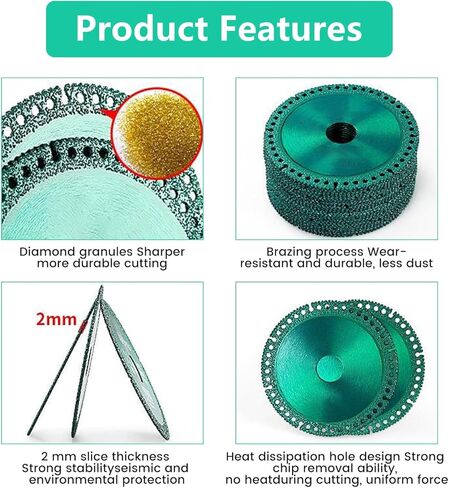 قرص غير قابل للتدمير للمطحنة، 5 قطع قرص غير قابل للتدمير 100 مم، شفرة منشار قطع متعددة الوظائف، شفرة منشار دائرية ماسية رفيعة للغاية لمطحنة الزوايا (الفتحة الداخلية 22.23 مم) in Kuwait