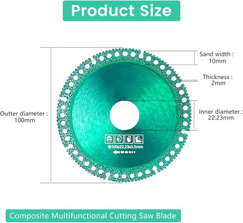 قرص غير قابل للتدمير للمطحنة، 5 قطع قرص غير قابل للتدمير 100 مم، شفرة منشار قطع متعددة الوظائف، شفرة منشار دائرية ماسية رفيعة للغاية لمطحنة الزوايا (الفتحة الداخلية 22.23 مم) in Kuwait
