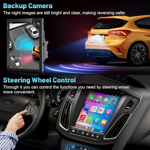 Android 12 Car Stereo for Ford Focus 2012-2018 2G RAM+32G ROM, 10.4 Inch IPS Touch Screen Car Radio with Wireless Carplay/Android Auto,GPS, WiFi, Bluetooth, Support OBD2/DVR/DSP in Saudi Arabia
