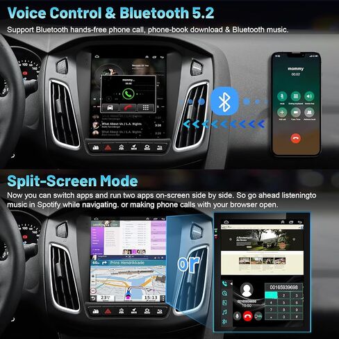 Android 12 Car Stereo for Ford Focus 2012-2018 2G RAM+32G ROM, 10.4 Inch IPS Touch Screen Car Radio with Wireless Carplay/Android Auto,GPS, WiFi, Bluetooth, Support OBD2/DVR/DSP in Saudi Arabia