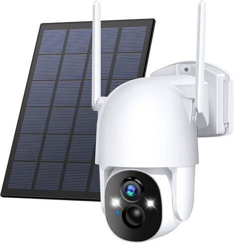 Solar Security Cameras Wireless Outdoor, Wireless Cameras for Home/Outdoor Security, 355°PTZ, 3MP 2K FHD WiFi Camera with Spotlight, Motion Detection, Siren, Color Night Vision, SD/Cloud in Saudi Arabia