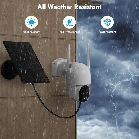 Solar Security Cameras Wireless Outdoor, Wireless Cameras for Home/Outdoor Security, 355°PTZ, 3MP 2K FHD WiFi Camera with Spotlight, Motion Detection, Siren, Color Night Vision, SD/Cloud in Saudi Arabia