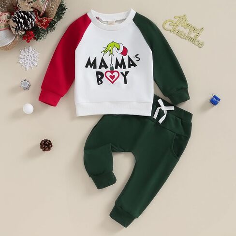 Sasaerucure Infant Toddler Baby Boy Halloween Outfits Long Sleeve Shirts Pumpkin Sweatshirt with Pants 2Pcs Winter Clothes in Saudi Arabia