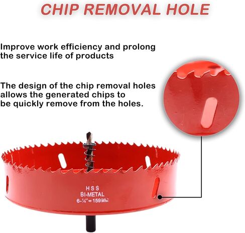 6 1/8 inch & 4 1/8 inch Hole Saw for Recessed Light,6-1/8 & 4-1/8 Hole Saw Dust Bowl for Can Lights,105mm & 155mm Handy Hole Saw Kit Set(6 1/8 & 4 1/8 inch), red in Saudi Arabia