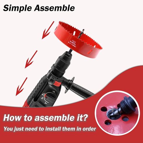 6 1/8 inch & 4 1/8 inch Hole Saw for Recessed Light,6-1/8 & 4-1/8 Hole Saw Dust Bowl for Can Lights,105mm & 155mm Handy Hole Saw Kit Set(6 1/8 & 4 1/8 inch), red in Saudi Arabia