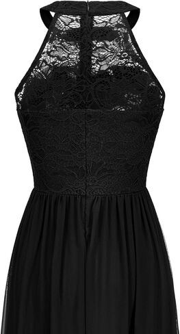 Wedtrend Women's Formal Dress, Halter Long Prom Dress Floral Lace Bridesmaid Dresses in Kuwait