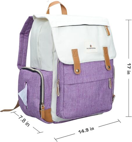 Ramhorn Diaper Bag Multifunction Travel Backpacks for Mom with Insulated Pockets and Laptop Compartment, purple in Saudi Arabia
