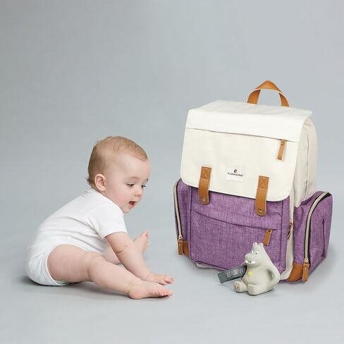 Ramhorn Diaper Bag Multifunction Travel Backpacks for Mom with Insulated Pockets and Laptop Compartment, purple in Saudi Arabia