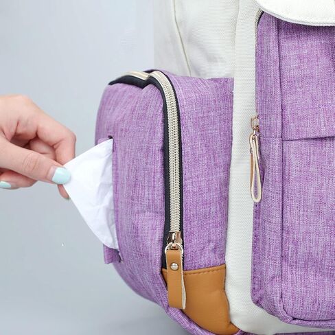 Ramhorn Diaper Bag Multifunction Travel Backpacks for Mom with Insulated Pockets and Laptop Compartment, purple in Saudi Arabia