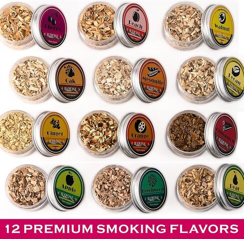 Smoking Wood Chips for Cocktail Smoker Whiskey Smoker 8 Flavors Natural Wood Chips Husband Father's Gift Smoke Gun Cocktails Drinks Food (8 Pack) in Kuwait