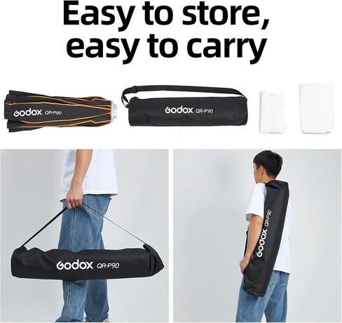 Godox QR-P90 Deep Parabolic Softbox 35in 90cm with Grid Bowens Mount Carrying Bag Quick Set Up Professional Softbox for Photography Studio Portrait Video Shooting (35in / 90cm) in Saudi Arabia