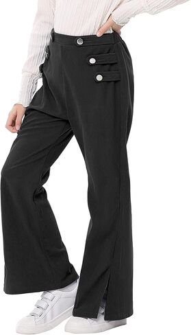 Girl Slit Flared Pants High Waist Wide Leg Casual Slacks for Kid Girls 3-12 Years in Saudi Arabia