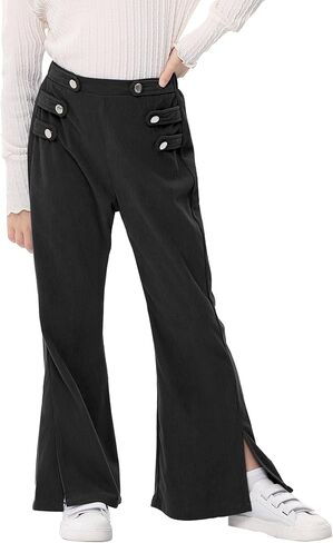 Girl Slit Flared Pants High Waist Wide Leg Casual Slacks for Kid Girls 3-12 Years in Saudi Arabia