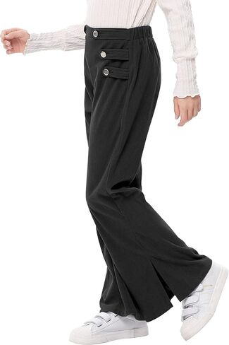 Girl Slit Flared Pants High Waist Wide Leg Casual Slacks for Kid Girls 3-12 Years in Saudi Arabia