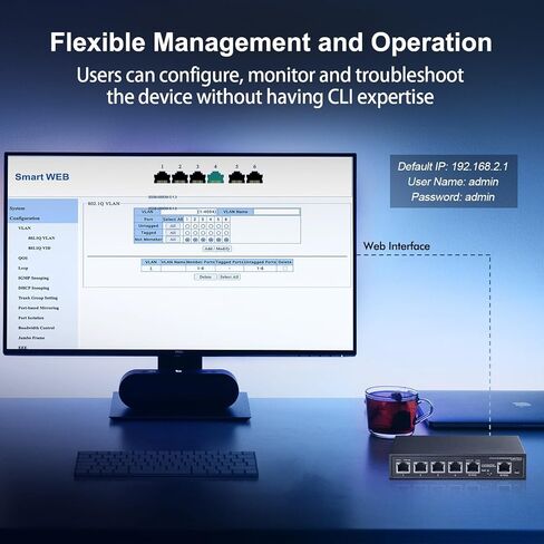 Binardat 28 Port 2.5G Web Managed Switch, 24x2.5G Ethernet, 4x10 Gigabit SFP Ports, Web/CLI L3 Managed, Metal Multi-Gigabit Desktop/Rackmount Network Switch in Saudi Arabia