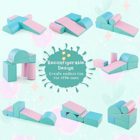 Costzon 5 Pieces Climbing Toys for Toddlers, Soft Foam Block Play Structures Infants Climbers for Child Development, Waterproof Kids Climbing Toys Indoor for Preschool Baby in Saudi Arabia