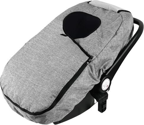 Hooyax Winter Car Seat Cover Baby, Waterproof Infant Car Seat Cover for Newborn, with Plush Fleece Lining, Warm Canopy Carrier Cover, Cold Weather Shield Protect Baby from Cold Wind (Black) in Saudi Arabia