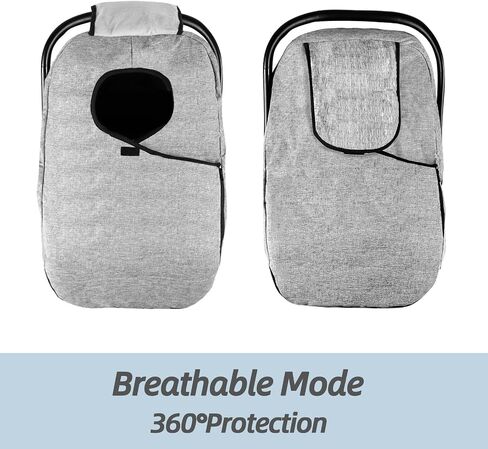 Hooyax Winter Car Seat Cover Baby, Waterproof Infant Car Seat Cover for Newborn, with Plush Fleece Lining, Warm Canopy Carrier Cover, Cold Weather Shield Protect Baby from Cold Wind (Black) in Saudi Arabia