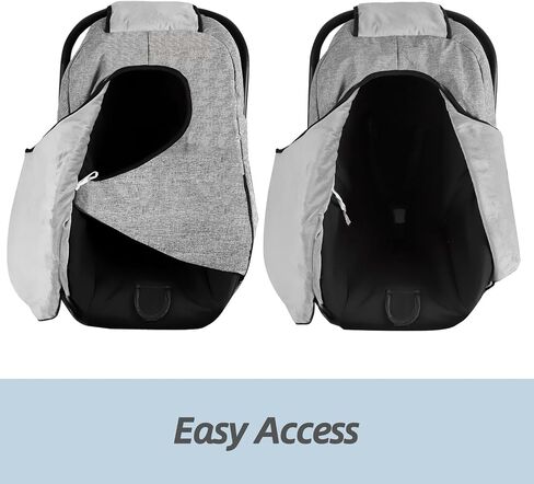 Hooyax Winter Car Seat Cover Baby, Waterproof Infant Car Seat Cover for Newborn, with Plush Fleece Lining, Warm Canopy Carrier Cover, Cold Weather Shield Protect Baby from Cold Wind (Black) in Saudi Arabia